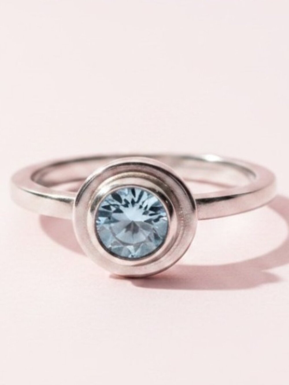 Handmade Silver Ring with a Brilliant Cut Solitaire Cubic Zirconia